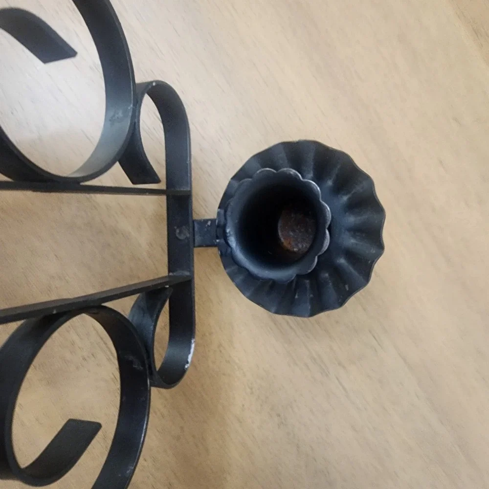 Vintage pair of  Black Metal Candle Sconce  For Peg Votive Or Taper Candle